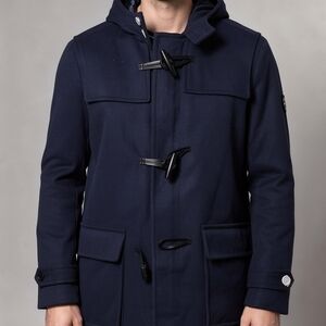 Express Men's Navy Pea Coat with Toggle Closures